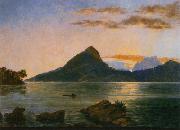 Felix-emile Taunay Rodrigo de Freitas Lagoon oil painting artist